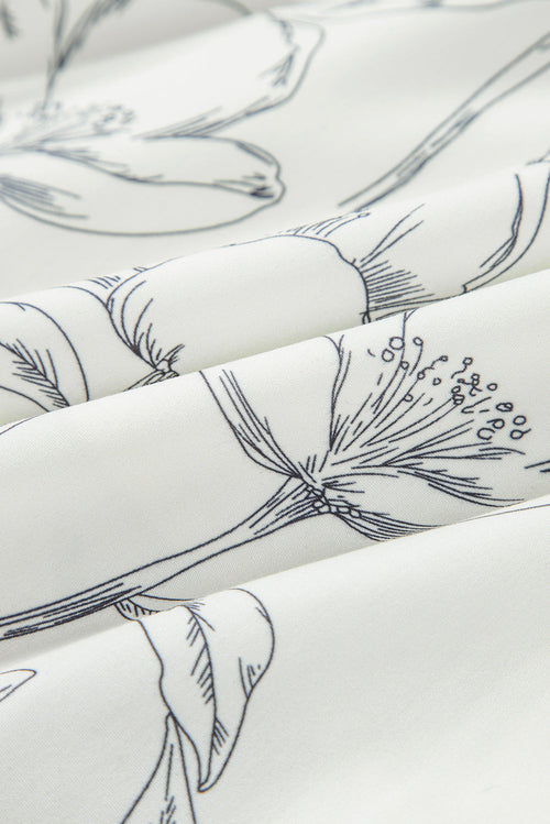 Floral Square Neck Shirred Back Mini Dress